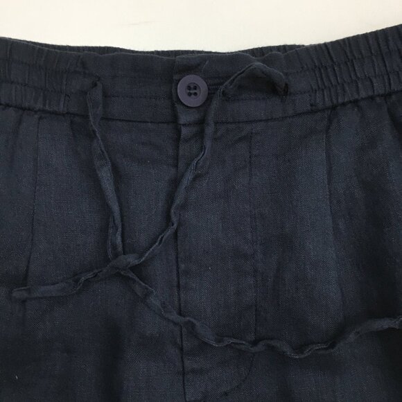 NOVU Dark Blue 100% Linen Drawstring Tapered Leg Soft Jogger Pant - Picture 4 of 10